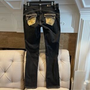 AG: COOGI vintage boot cut Gold studded Black jeans Sz 7/8